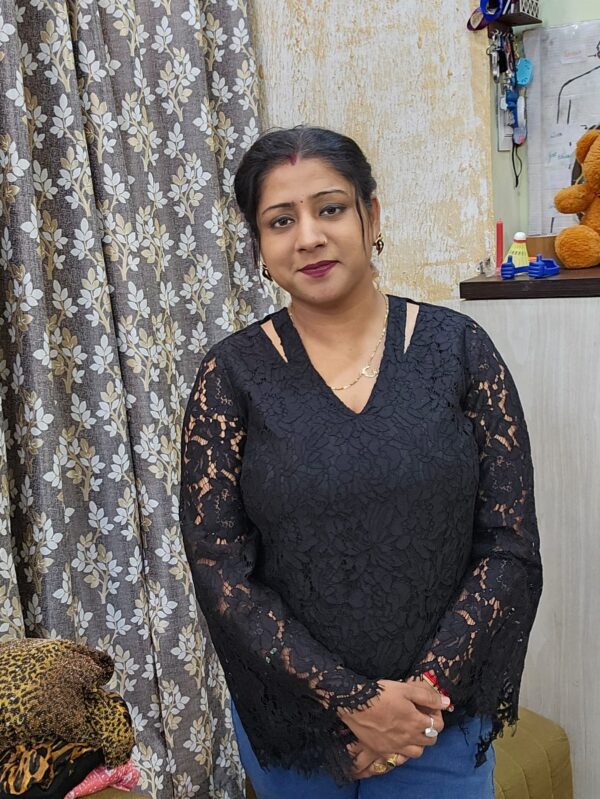 Black Self Print Full Sleeve Net Top